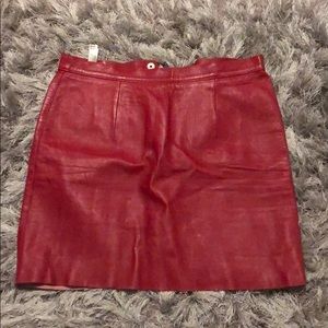 Red leather American apparel skirt